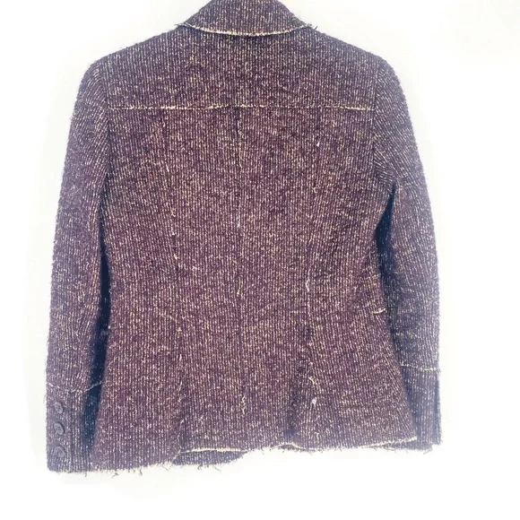 Lafayette 148 Alpaca Wool Bouche Purple Multi Blazer Jacket Petite Size 2 - Picture 5 of 9